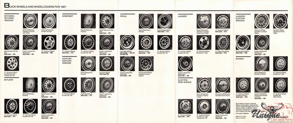 1987 Buick Exterior Paint Chart Page 3